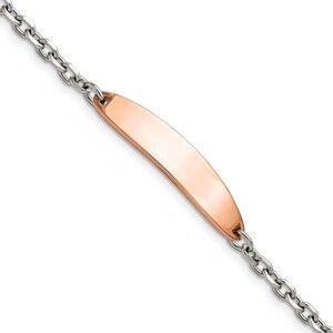 Kazi Luxury Stainless Steel Polished Rose IP-plated 7in ID Bracelet